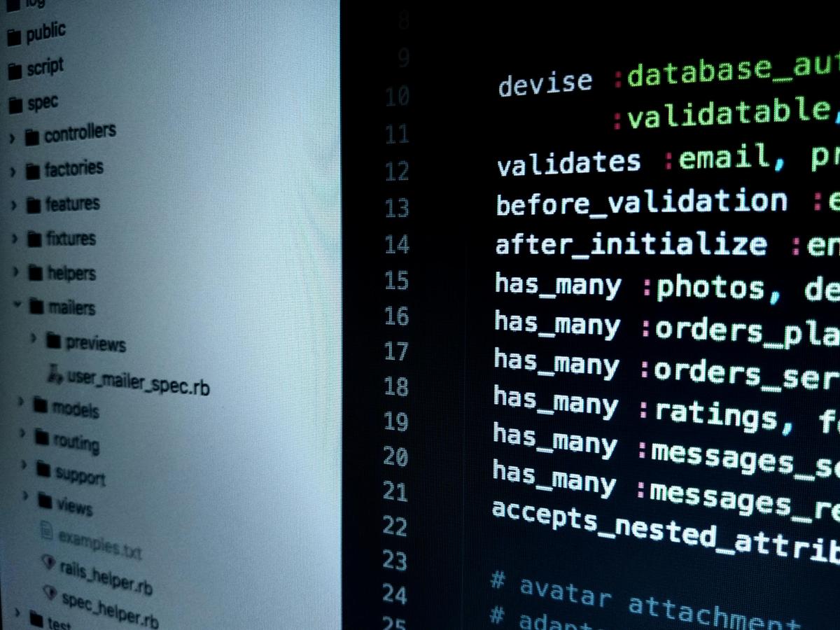 Ruby on Rails framework diagram showing MVC architecture with code examples